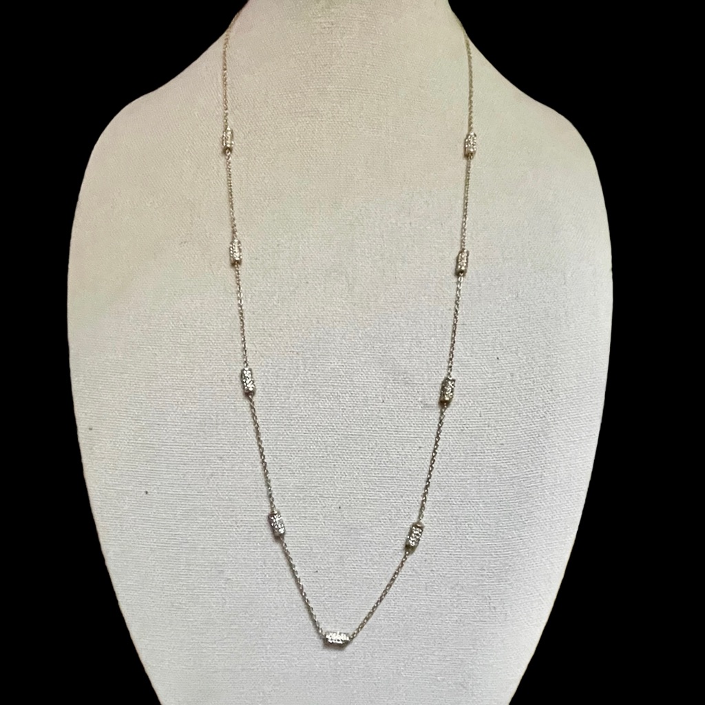 Abercrombie Rhinestone Barrels Long Necklace